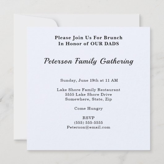 ハッピーファーズデイシルエットファミリー懇親会ブランチ 招待状 (裏面)