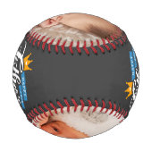 ハッピーファーズデイタイポグラフィダークグレー 野球ボール (裏面)