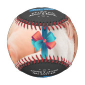 ハッピーファーズデイタイポグラフィダークグレー 野球ボール (正面)