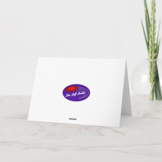 ハッピーファーズデイディスクゴルフィンパパグリーティングカード カード (裏面)