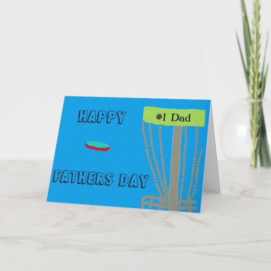 ハッピーファーズデイディスクゴルフィンパパグリーティングカード カード (正面)