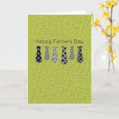 ハッピーファーズデイネックタイグリーンデニムおもしろい カード (黄色い花)