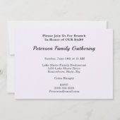 ハッピーファーズデイハットパープルドットタイファミリーブランチ 招待状 (裏面)