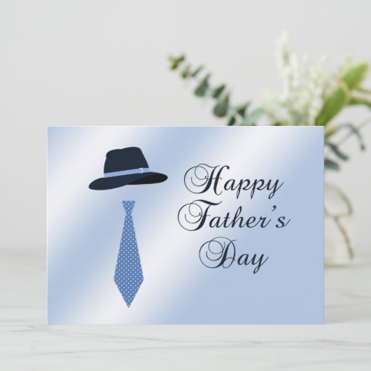 ハッピーファーズデイハットブルードットタイファミリーブランチ 招待状 (スタンド正面)