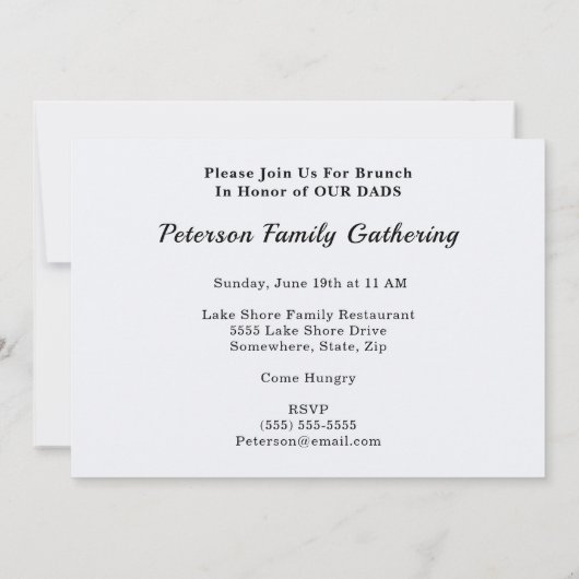 ハッピーファーズデイハットブルードットタイファミリーブランチ 招待状 (裏面)