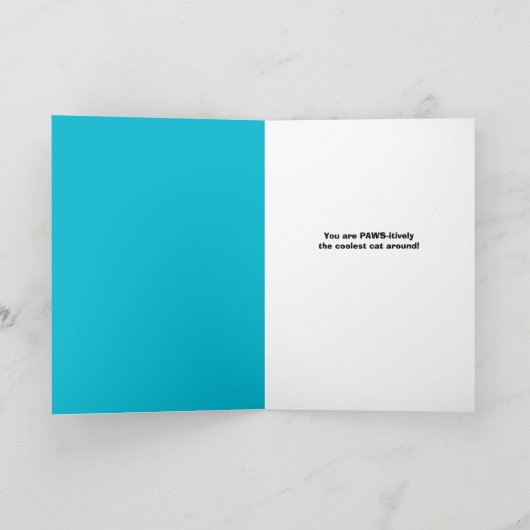 ハッピーファーズデイパパかわいい猫のセーターとネクタイ シーズンカード (内部)