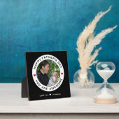 ハッピーファーズデイフォト文字ハートレッドホワイトバック フォトプラーク (インサイチュ)