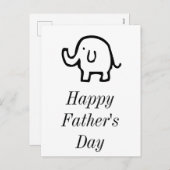 ハッピーファーズデイベビーエレファントカワイイシンプルーカスタム シーズンポストカード (正面/裏面)