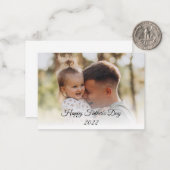 ハッピーファーズデイホリデー家族の写真モダン ノートカード (正面/裏面インサイチュ)