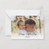 ハッピーファーズデイホリデー家族の写真モダン ノートカード (正面)