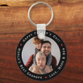 ハッピーファーズデイワールドズ最高のグランパカッコいいトレンディー キーホルダー (正面)