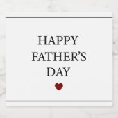 ハッピーファーズデイ赤いハートミニマモダンリスト ビールラベル (シングルラベル)