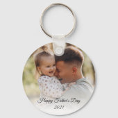 ハッピーファーズデイ，休日の写真スタイリッシュ キーホルダー (正面)
