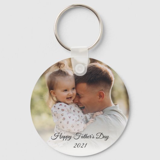 ハッピーファーズデイ，休日の写真スタイリッシュ キーホルダー (正面)