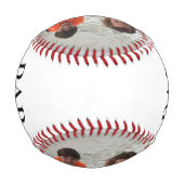 ハッピーファーズデーの写真パーソナライズされた保存 野球ボール (裏面)