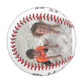 ハッピーファーズデーの写真パーソナライズされた保存 野球ボール (正面左)
