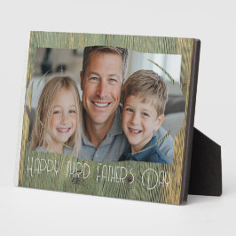 ハッピーファーズデーカスタムの写真木製背景 フォトプラーク