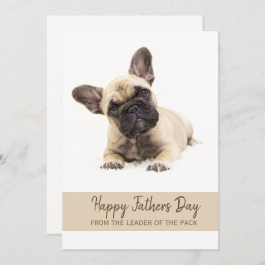 ハッピーファーズデーカスタムフランスのブルドッグ シーズンカード (正面/裏面)