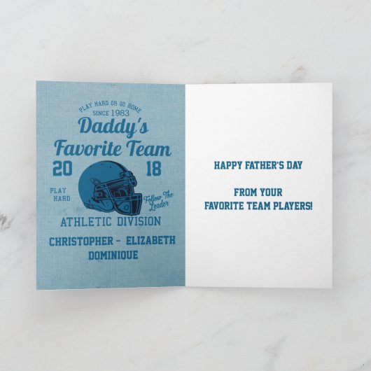 ハッピーファーズデーサッカースポーツチーム カード (内部)