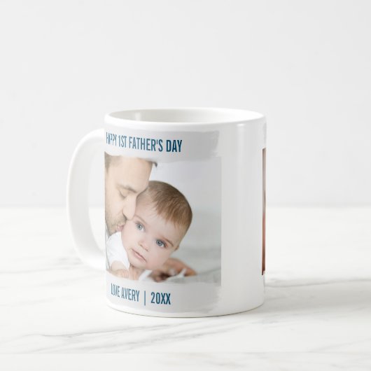 ハッピーファーズデー2フォトグレイ筆跡 コーヒーマグカップ (正面左)