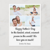 ハッピーファーズデー4写真コラージュのミニマリスト シーズンポストカード (正面)