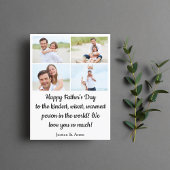 ハッピーファーズデー4写真コラージュのミニマリスト シーズンポストカード