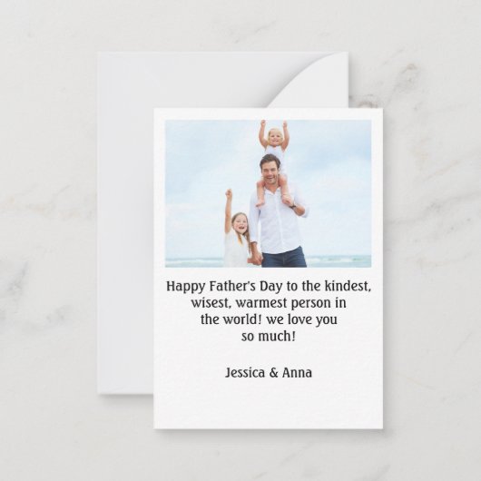 ハッピーファーズデー4枚の写真モダンホリデーカード ノートカード (裏面)