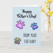 ハッピーファーデーfrom Dog Cat Pet Furベビー前足 カード (黄色い花)