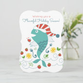 ハッピーフィッシュワインシェフレストランケータリングクリスマス シーズンカード (スタンド正面)