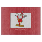 ハッピーフィットネスエクササイズクリスマスウィズサンタ カッティングボード (正面)