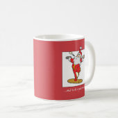 ハッピーフィットネスエクササイズクリスマスウィズサンタ コーヒーマグカップ (正面右)
