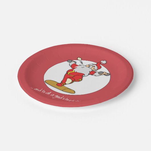 ハッピーフィットネスエクササイズクリスマスウィズサンタ ペーパープレート (アングル)