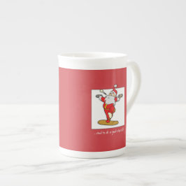 ハッピーフィットネスエクササイズクリスマスウィズサンタ ボーンチャイナマグカップ