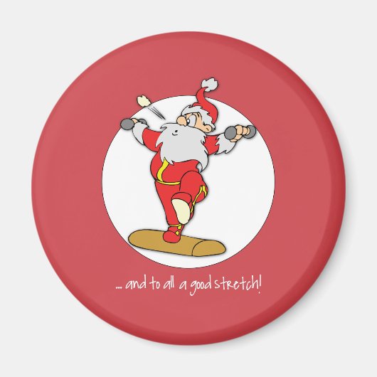 ハッピーフィットネスエクササイズクリスマスウィズサンタ マグネット (正面)