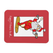 ハッピーフィットネスエクササイズクリスマスウィズサンタ マグネット (横)