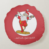ハッピーフィットネスエクササイズクリスマスウィズサンタ ラウンドクッション (裏面)