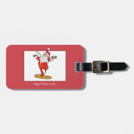 ハッピーフィットネスエクササイズクリスマスウィズサンタ ラゲッジタグ