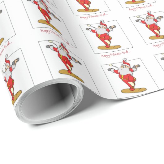 ハッピーフィットネスエクササイズクリスマスウィズサンタ ラッピングペーパー (ロールコーナー)