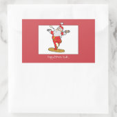 ハッピーフィットネスエクササイズクリスマスウィズサンタ 長方形シール (バッグ)