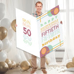 ハッピーフィティートスタックタイポグラフィ50th誕生日 カード<br><div class="desc">巨大な50th誕生日カードの中に自分のメッセージを追加するカスタムオプション。この男女兼用デザインは、積み重ねタイポグラフィとレトロなスタイルを色と組み合わモダンせる。カードの前の言葉は単に「50歳の読誕生日を喜ぶ」だけ。カードの背面には、番号50が前面の文字と同じスタイルに積み重ねられている。ミントグリーン、サマーブルー、スイカ桃、黄色とカシスパープルのパレットを持っている。50歳の誕生日のプレゼントを当店で買って下さい。</div>