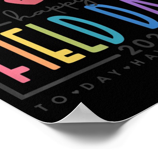 ハッピーフィールドデイ2022虹のおもしろい日学校旅行 ポスター (角)