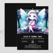 ハッピーフェア威厳のあるリー誕生日 招待状 (正面/裏面)