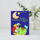 ハッピーフェスティバルの睡眠の日1月3日 ポストカード (スタンド正面)