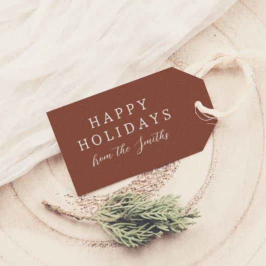 ハッピーフェスティバルレッドエレガントクリスマスホリデー ギフトタグ