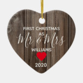 ハッピーフォトカップル・ウッド氏とミセス・ハッピーフォトカップル・ウッド セラミックオーナメント (正面)