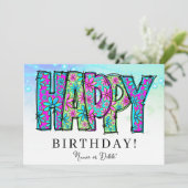 *ハッピーフォト名誕生日カードイベントの個人用設定 招待状 (スタンド正面)