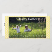 ハッピーフォト春/イースターフォトカードイエロー シーズンカード (正面/裏面)