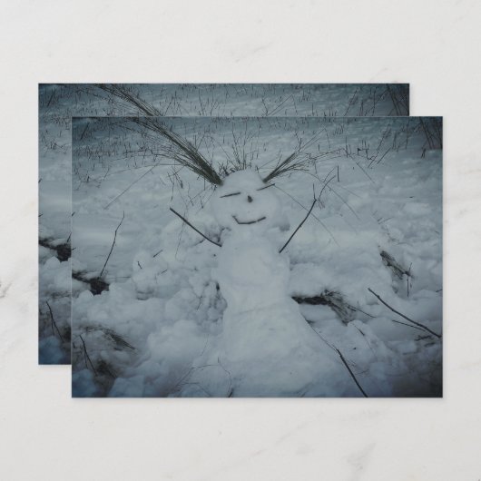 ハッピーフォト雪だるまはがき ポストカード (正面/裏面)