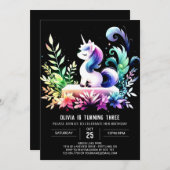 ハッピーフォレストホース誕生日 招待状 (正面/裏面)