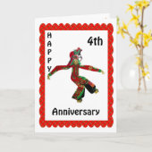 ハッピーフォーアニバーサリー カード (黄色い花)